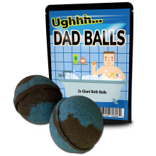 Dad Balls Badebomben     Lustiger Papa im Badedesign     XL Badebomben f  r M  nner     Schwarz und Blau marmoriert, handgefertigt, 2er-Pack