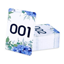 FaceFraft Live Number Tag 001-100 Floral Purple Live Sale Number Cards Normal and Reverse Mirror Image Hanger Cards