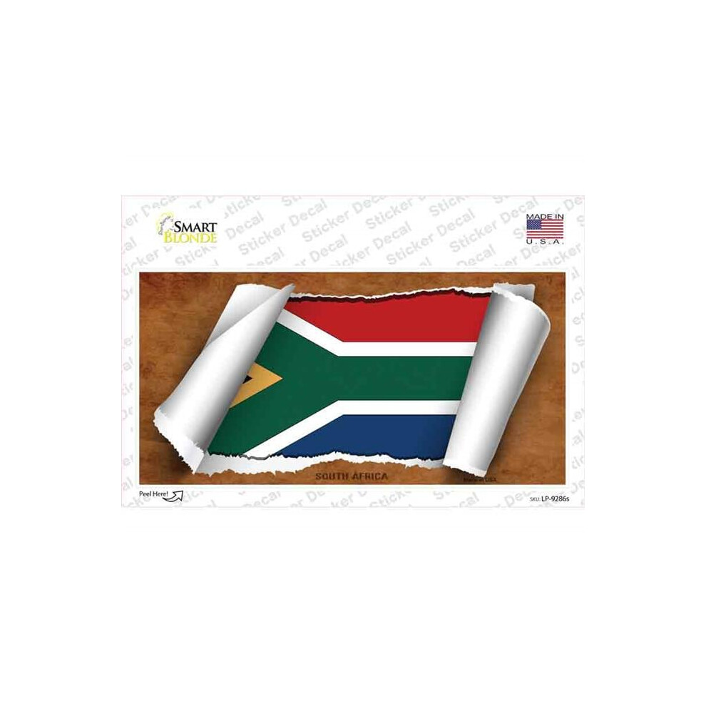 Smart Blonde Lp-9286S-M South Africa Flag Scroll Novelty Sticker Decal - Medium 792636038464