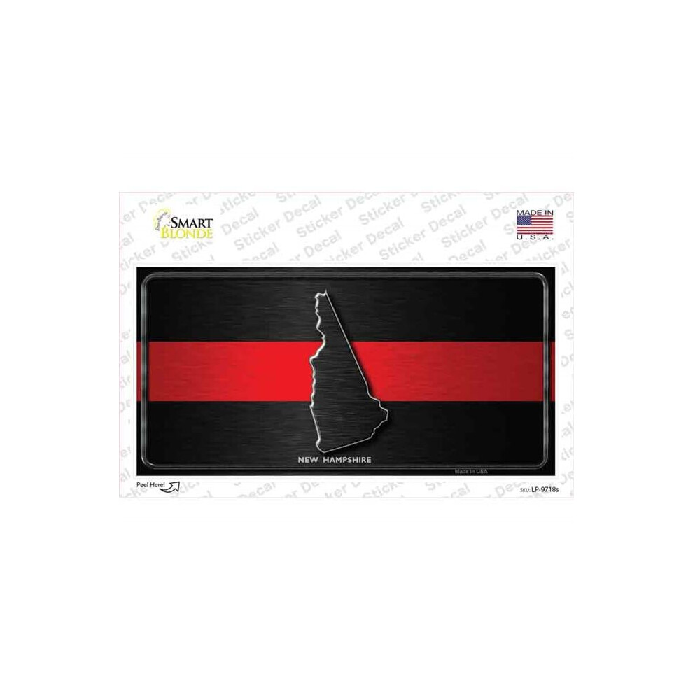 Smart Blonde Lp-9718S-M Hampshire Thin Line Novelty Sticker Decal - Medium Red 792636038792