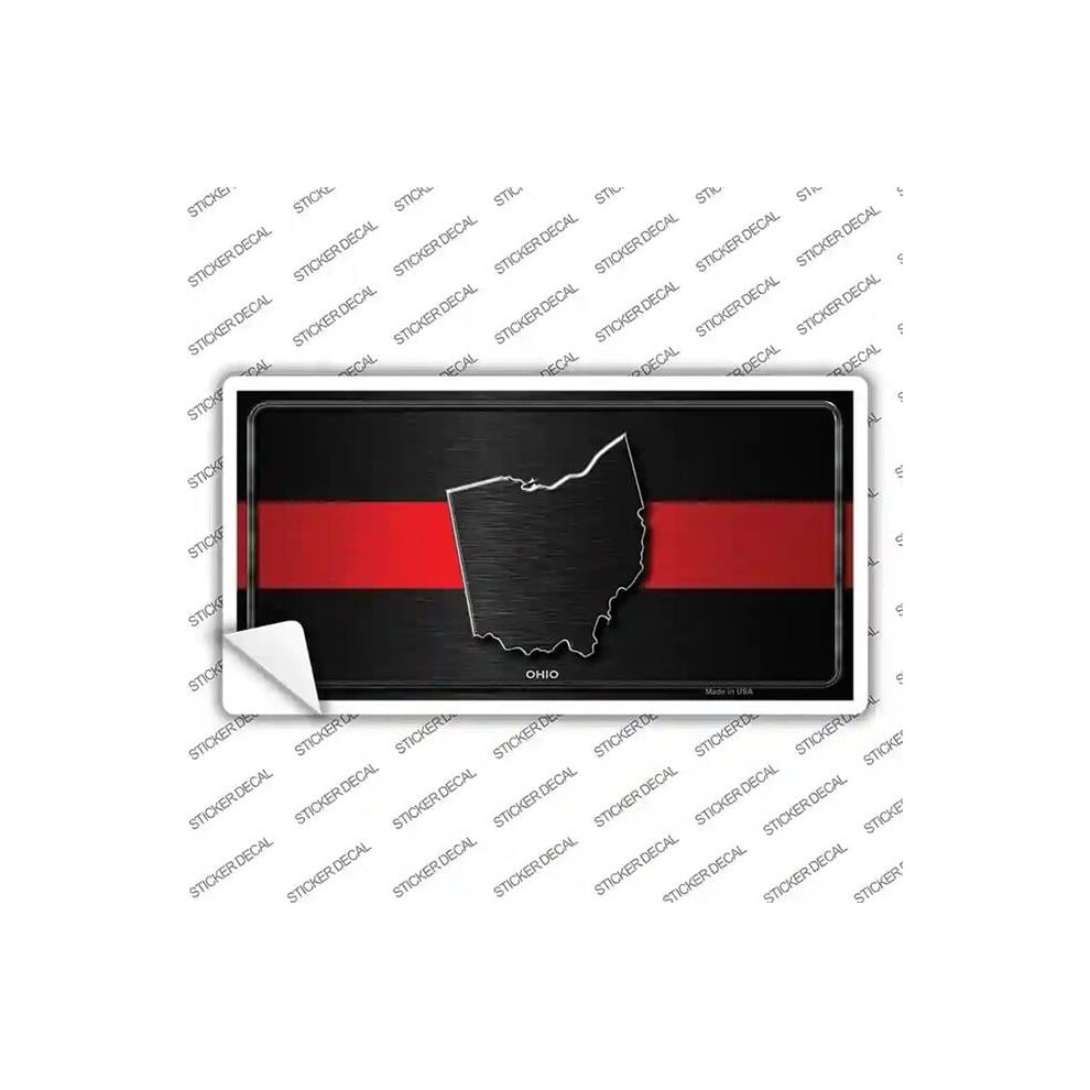 Smart Blonde Lp-9724S-S Ohio Thin Line Novelty Sticker Decal - Small Red 792636038839
