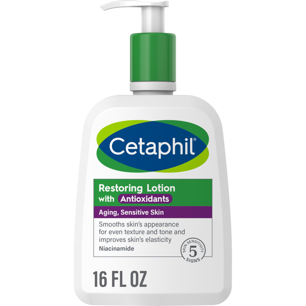 Cetaphil Restoring Body Lotion with Antioxidants for Aging Skin  Great for Neck and Chest Areas  Fragrance and Paraben Free  Suitable for Sensitve Ski