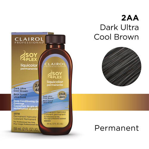Clairol Clairol Professional Μόνιμο Liquicolor για Σκούρα Μαλλιά, 2aa Σκούρο Πολύ Ψυχρό Καφέ, 2 oz 1
