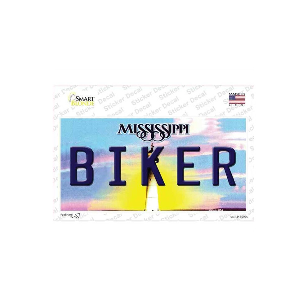 Smart Blonde Lp-6592S-M Biker Mississippi Novelty Sticker Decal - Medium 731997959537
