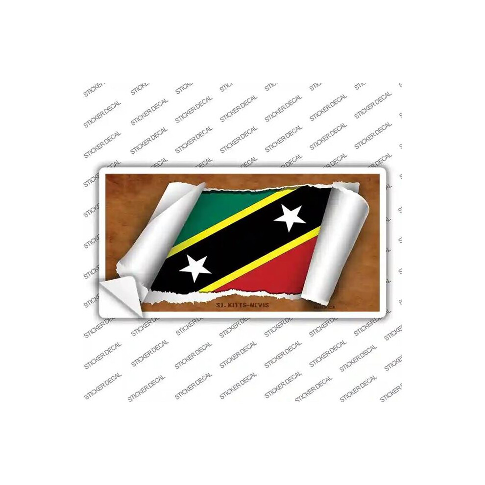 Smart Blonde Lp-9289S-Xl St Kitts-Nevis Flag Scroll Novelty Sticker Decal - Extra Large 792636039188