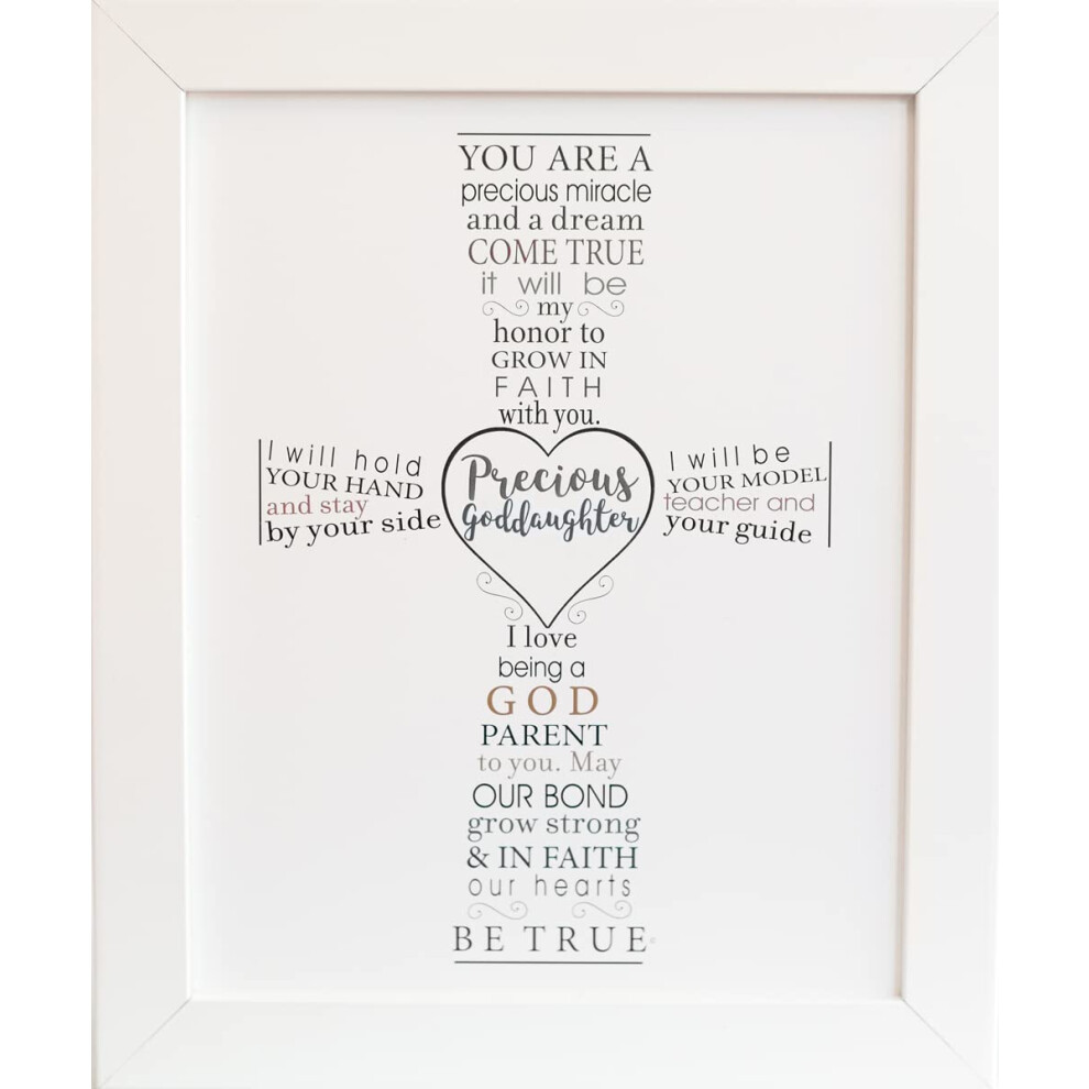 Precious Goddaughter Keepsake Frame - Gift For Goddaughter From Godparent For Baptism Or Christening White Darcek Pre Star Ch Rodicov