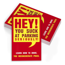 Antgiftshop Visitenkarten You Parked Like an Idiot, Bad Parking Cards, 50 lustige Designs fr ein lustiges Gag-Geschenk oder einen Streich, 8,9 x 5