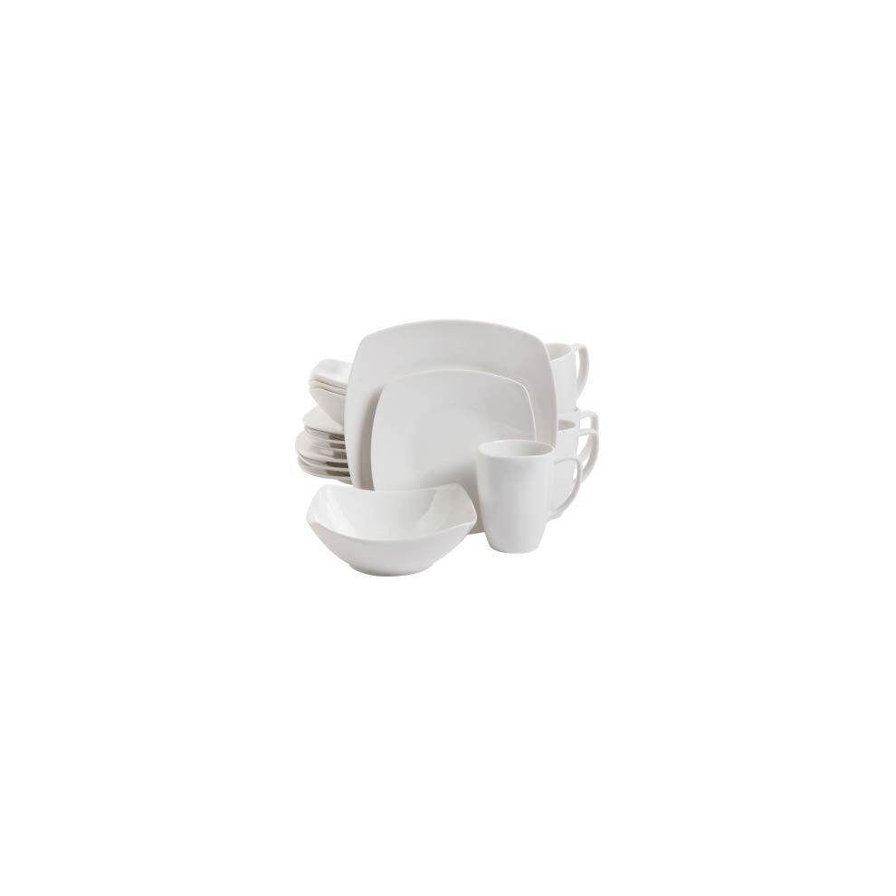 Photos - Dinner Set Gibson 92576.16 Zen Buffetware Square Dinnerware Set - 16 Piece White 92576.16 
