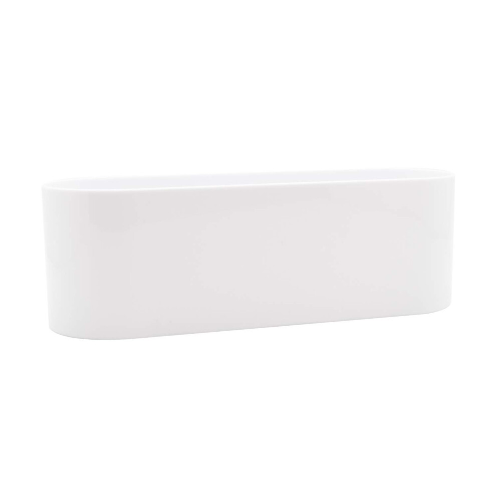 Vase     fleurs ovale en acrylique Royal Imports - Centre de table d   coratif pour la maison ou un mariage - Plastique incassable 4"" x 12"" - Blanc