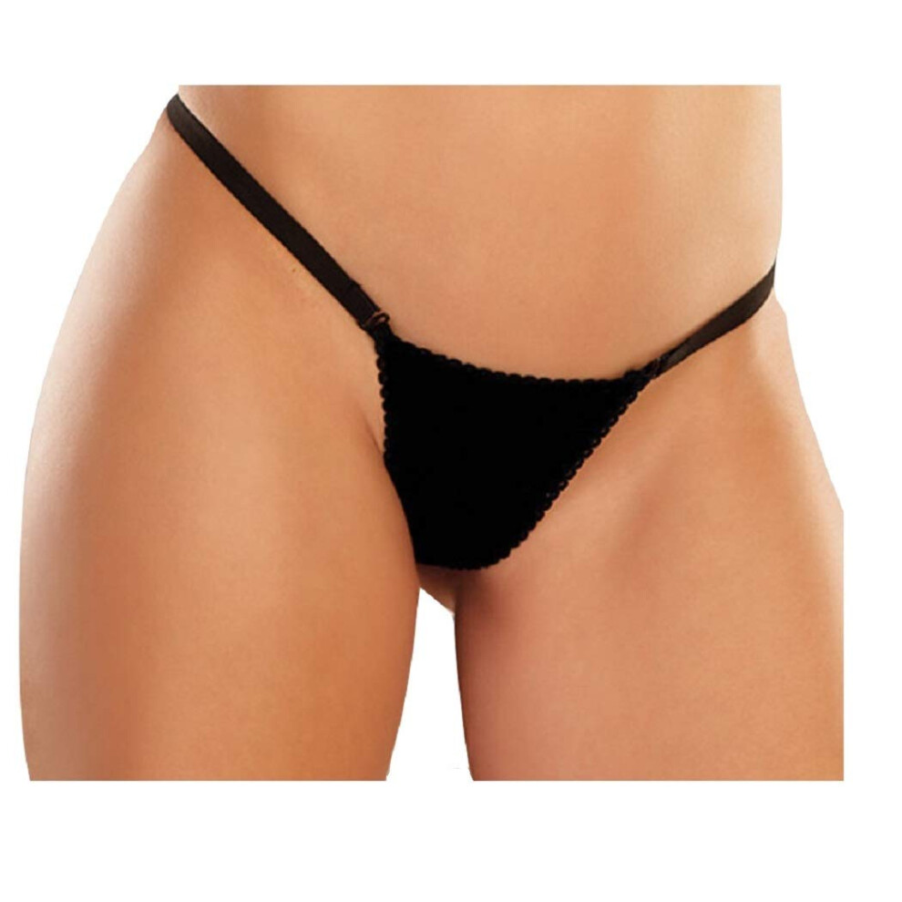 Allure Black Adore Between The Cheats Wetlook Panty (One Size)
