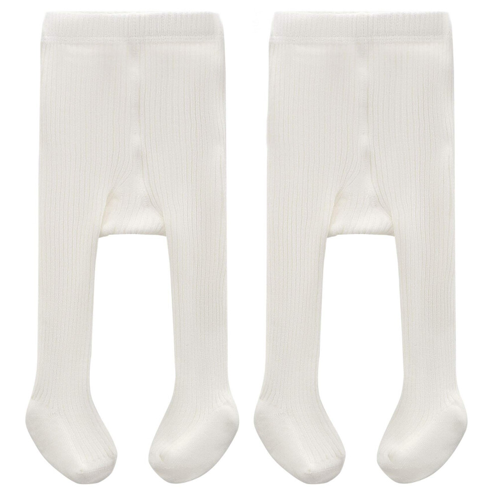 Leggings Cecorc Para Beb , Para Ni As De 3 A 4 A Os (Paquete De 2, Blanco Y Blanco)-image
