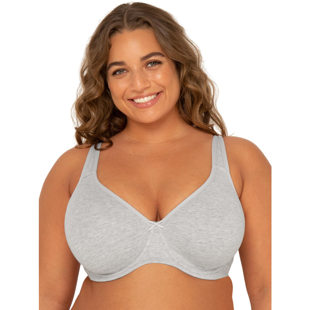 Fruit of the Loom Women's Plus-Size Cotton Unlined Underwire Bra  Heather Grey  42DDD