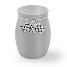 Pequeno Mini Drag Racing Memorial Bandeira quadriculada Cremains Porta-recipiente Frasco Frasco de ao inoxidvel escovado Cremao Memorial de u