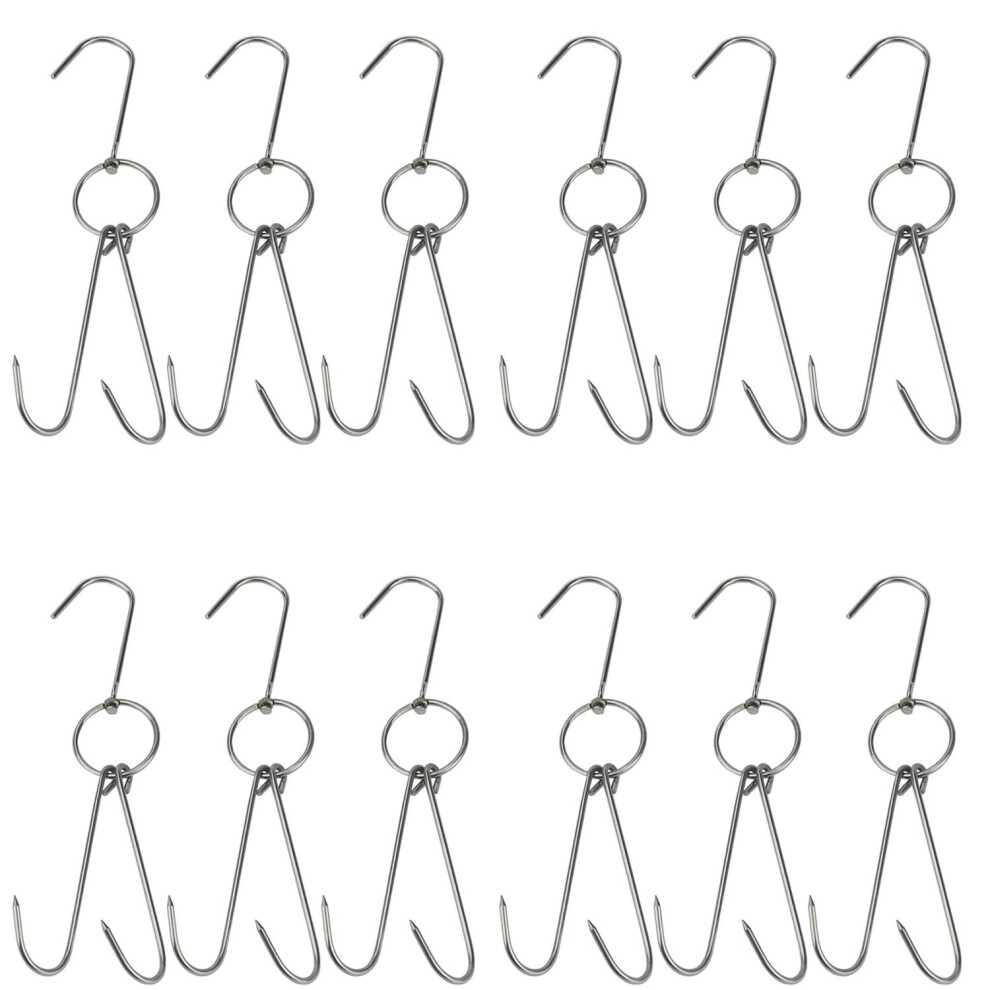 Crochets Viande Doubles En Acier Inoxydable Tihood 9,4"" Pour R Tir Le Canard Et Le Bacon, Crochets De Magasin Pour Barbecue, Accessoires De Cui-image