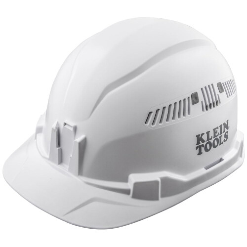 Klein Tools 60105 Schutzhelm mit belfteter Kappe, gepolstertes, selbstableitendes, geruchsabweisendes Schweiband, Wei