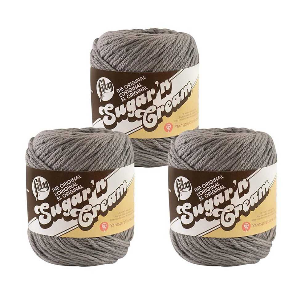 Sugar Sugar Cream Lily Sugar'n Solids 100% Cotton Yarn Overcast Pack Of 3