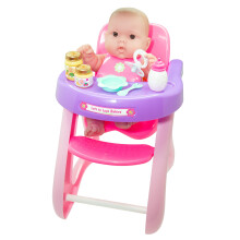 JC Toys - 14"" Lots to Love Babies -nukke ja syöttötuoli | Ruokintalahjasetti ja tarvikkeet | Käytettävä ja vedenpitävä | Ikärajat 2+ Pinkki