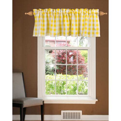 Aiking Cortinas de Janela - 2 Painéis Estilo Xadrez para Cozinha com Bolsos de 2.5 polegadas para Janelas Pequenas (56x16 polegadas) 1