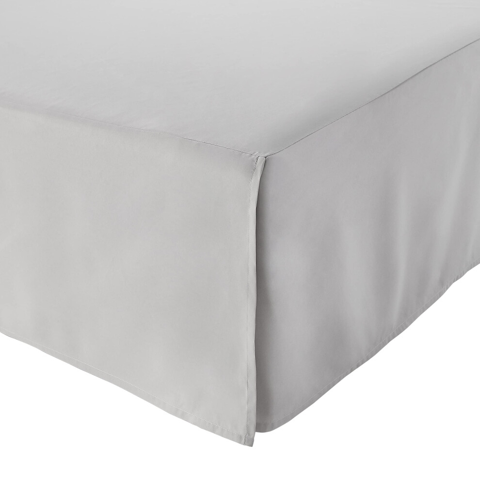 Amazon Basics Lightweight Pleated Bed Skirt  Full  Light Grey  Solid