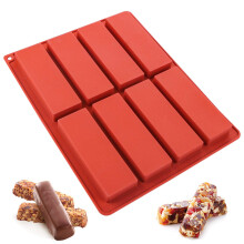 Moules au chocolat Webake Moule de barre de silicone pour les barres d'energie cerealieres granola 4,5 pouces de long rectangulaire pour la cuiss