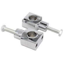 ApplianPar Chrom-Motorrad-Lenkererhhung, 2,5 cm, runde Stangenhalterung, fr Honda, Kawasaki, Suzuki, Yamaha, Silber, 2 Stck