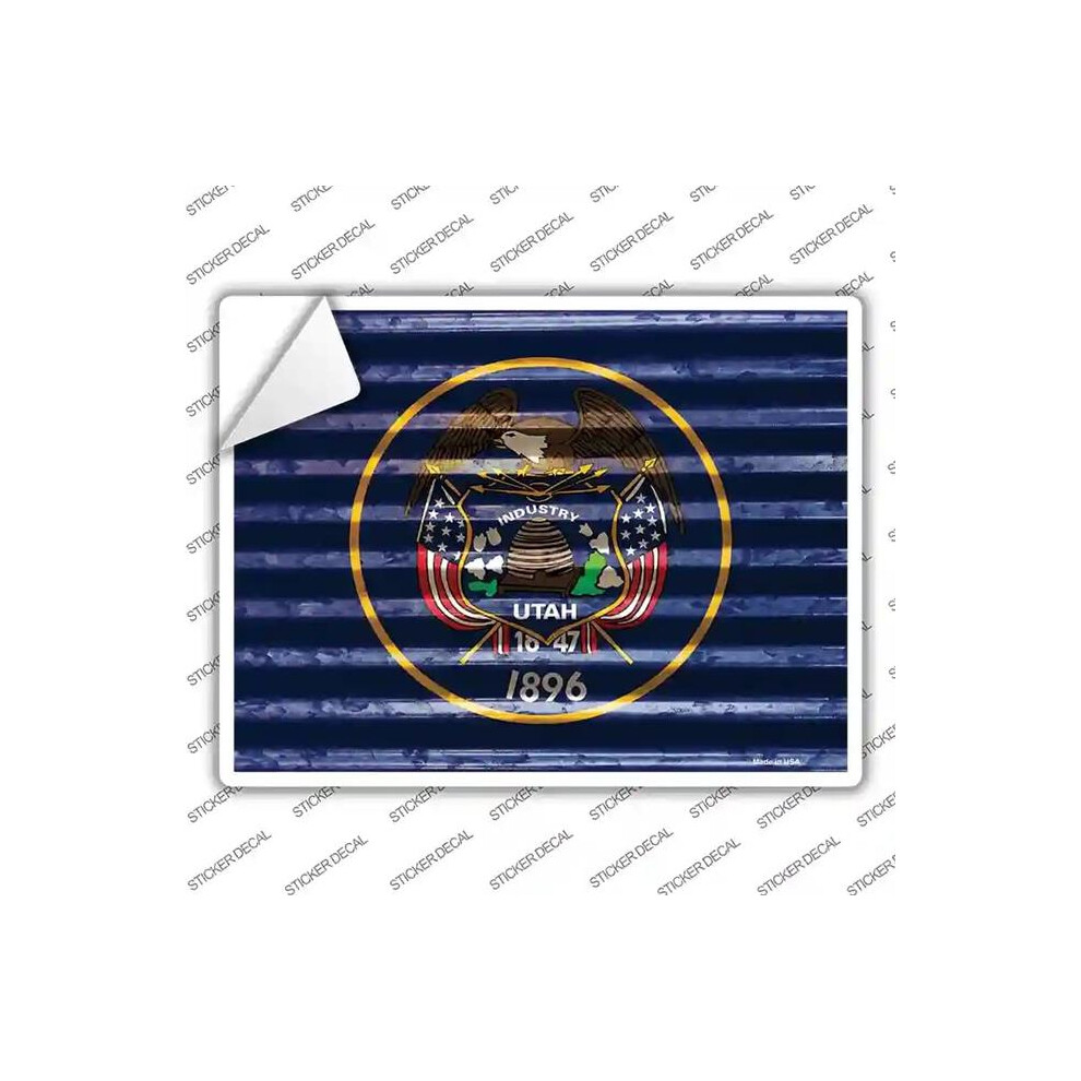 Smart Blonde P-2358S-S Utah Flag Novelty Rectangle Sticker Decal - Small 792636042423