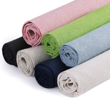 Linen Needlework Fabric Kissbuty 7 Colors Linen Fabric Cloth for Garment Craft Flower Pot Decoration Embroidery Cross Stitch Cloth 19.6 by 19.6 Inch
