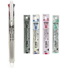 Pilot 4 frger Kulspetspenna Acroball 4 Extra Fin Svart Rd Bl & Grn (BKAB-45EF-CSP) (Klar + Refill Set)