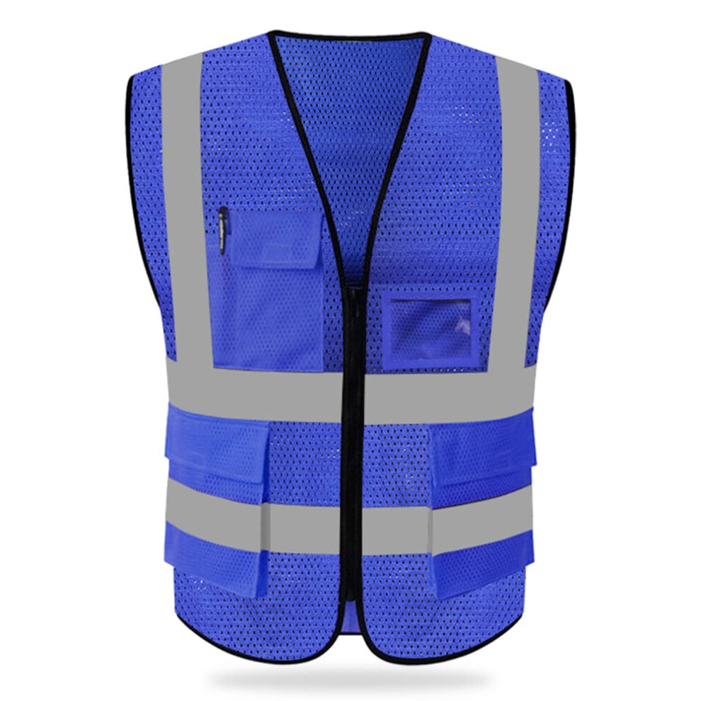 Hycoprot High Visibility Mesh Safety Reflective Vest With Pockets And Zipper Meets Ansi/Isea Standards 783710039743