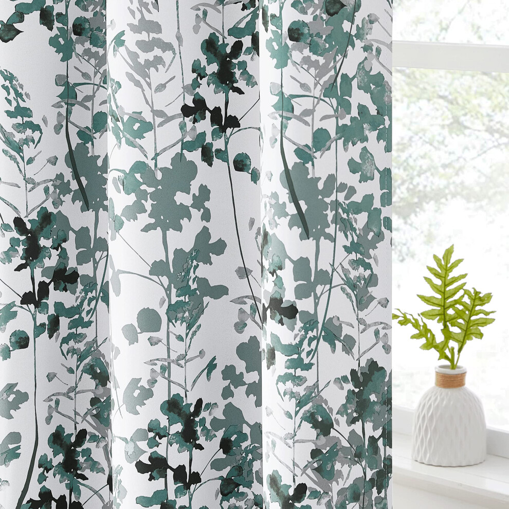 KGORGE Bedroom Curtains Blackout - Boho Foliage Pattern Light Block Thermal Efficiency Drapes for Living Room Dining Kid Playroom Foyer Decor  2 Pcs-image-OPC-PFNSS5B-NEW