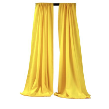New Creations Fabric & Foam Inc  5 Feet Wide by 9 Feet High Polyester Backdrop Drape Curtain Panel - (Light Yellow  2 Panels 5 Ft Wide x 9 Ft High)