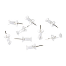 Amazon Basics Push Pins Tacks Clear Plastic Head Steel Point 200-Pack