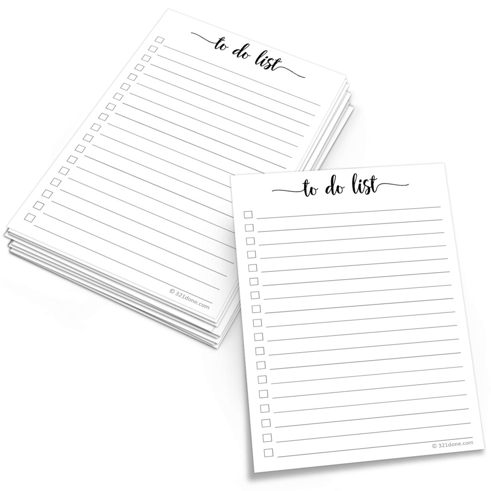 321Done To Do List Cards (Set of 50) 4"""""""" x 6"""""""" - Vertical Checklist ToDo Checkboxes Double-Sided  Made in The USA  Simple Script-image-OPC-PFNBCF9-NEW