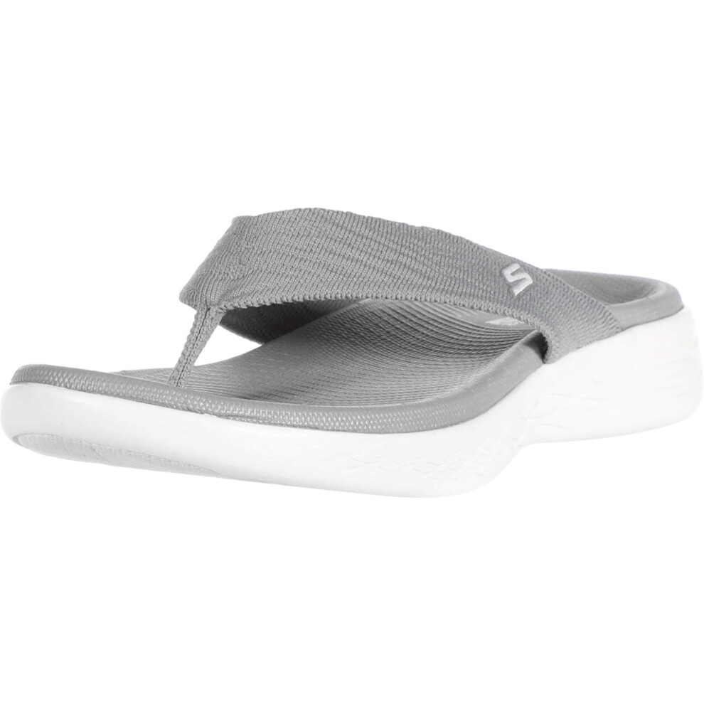 Skechers Women's On-The-Go 600-Sunny Flip-Flop Gray 8 Medium Us