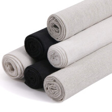 Linen Needlework Fabric Kissbuty 6 PCS Linen Fabric Cloth for Garment Craft Flower Pot Decoration Embroidery Cross Stitch Cloth 19.6 by 19.6 Inch (W