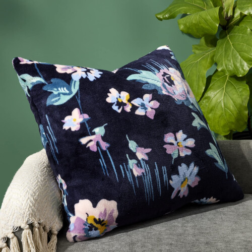 Vera Bradley Vera Bradley Women's Decorative Throw Pillow With Removeable Hypoallergenic Insert  Navy Garden  One Size 1