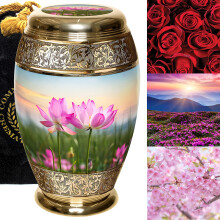 Urna del fiore di loto della tranquillit    - Urne per cremazione per ceneri umane per adulti per lapide funeraria o colombario - Urne per ceneri d