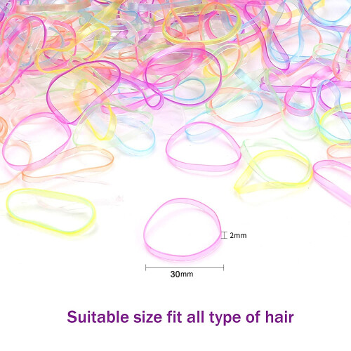 Hoyols 2000 Piccole Elastici per Capelli Multi Colore per Ragazze e Bambini 2