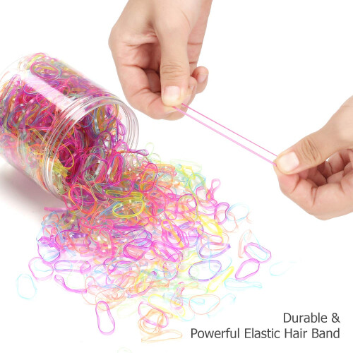 Hoyols 2000 Piccole Elastici per Capelli Multi Colore per Ragazze e Bambini 1