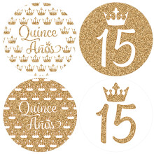 Quinceanera Party Favor matrick - 1,75 hvelykes - 40 cmke (fehr s arany)