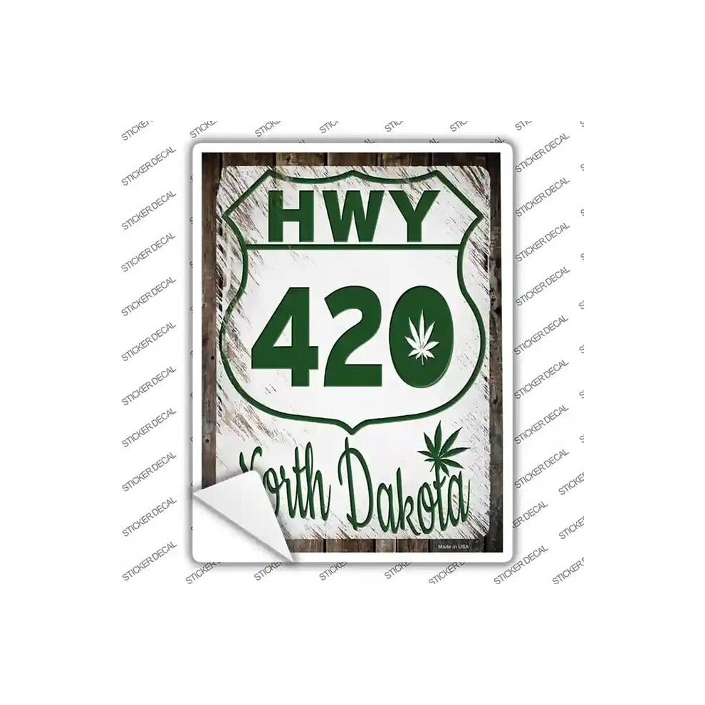Smart Blonde P-3289S-S Hwy 420 North Dakota Novelty Rectangle Sticker Decal - Small 792636047282