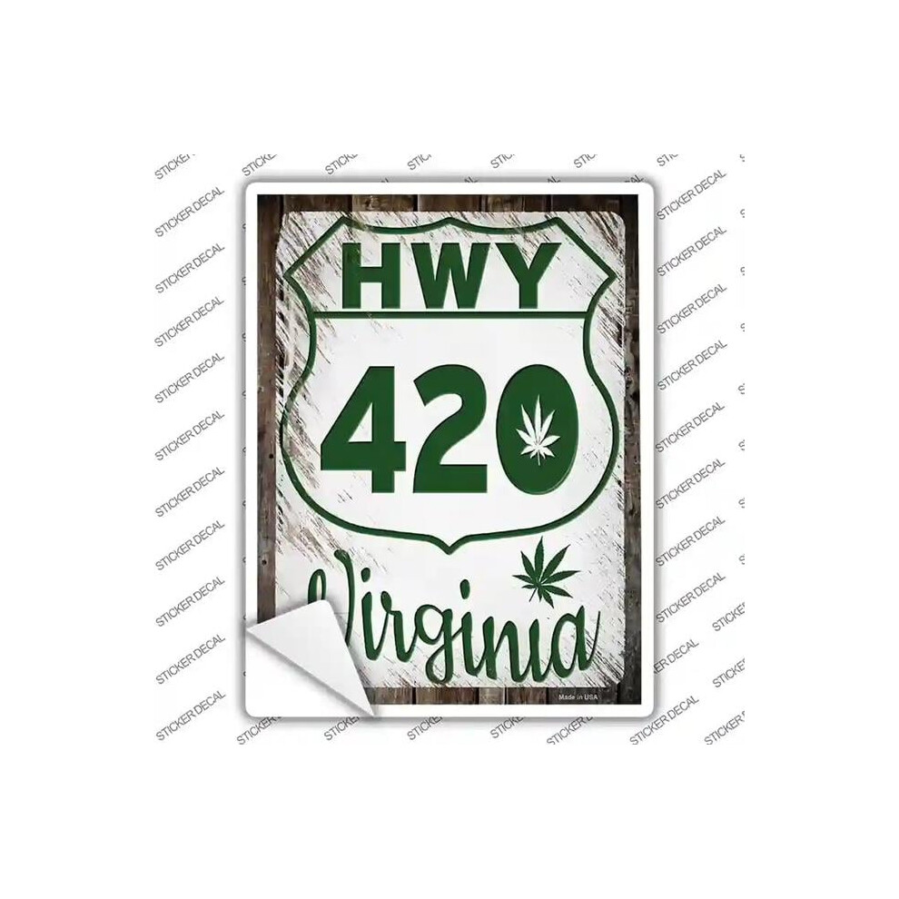 Smart Blonde P-3301S-Xl Hwy 420 Virginia Novelty Rectangle Sticker Decal - Extra Large 792636047329