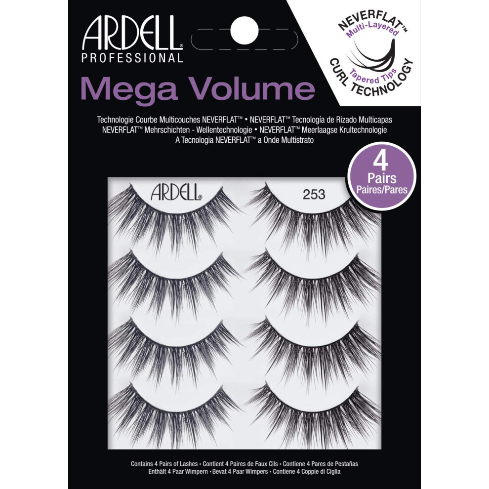 Ardell False Eyelashes Mega Volume 253  1 pack (4 pairs per pack)