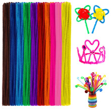 Anvin pijpreinigers 100 stuks 10 kleuren chenillestelen voor doe-het-zelf ambachten decoraties creatieve schoolprojecten (6 mm x 12 inch diverse fell