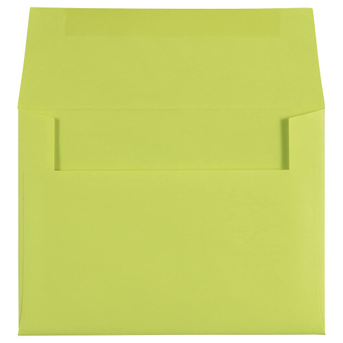 JAM PAPER A6 Έγχρωμα Φάκελοι Πρόσκλησης - 4 3/4 x 6 1/2 - Υπερ Λάιμ Πράσινο - 100/Συσκευασία 1