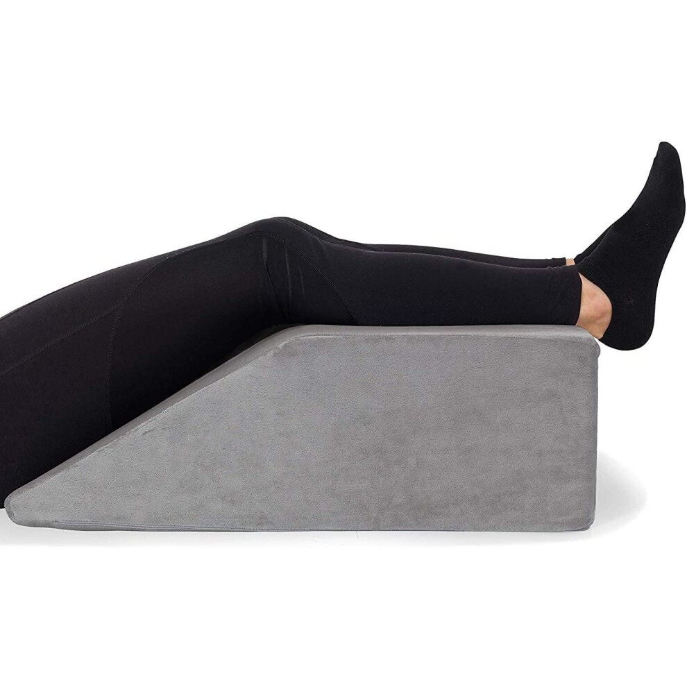 Allsett Gesundheit Leg Elevation Pillow - Full Memory Foam Top High-Density Leg Rest Elevating Foam Wedge - Relieves And Recovers Foot And Ankle Injury Leg Pain Hip