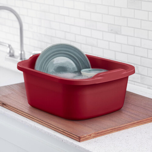 Sterilite Extra Large Multi-Functional Home 12-Quart Afwas Pan, Rood (8 Pack) 2