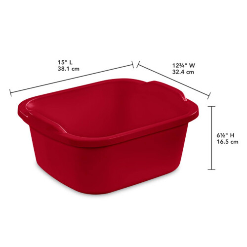 Sterilite Extra Large Multi-Functional Home 12-Quart Afwas Pan, Rood (8 Pack) 1
