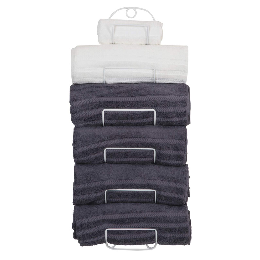 Porte-serviettes mural en m   tal SODUKU pour salle de bain, porte-bouteilles,    tag   re     serviettes, porte-serviettes pour salle de bain, blanc