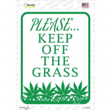 Smart Blonde P-2610s-M Please Keep Off Grass Novelty Rectangle Sticker Decal - Medium